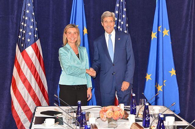 Frederica Mogherini és John Kerry New Yorkban, 2015. September 30-án. kép: wikipedia